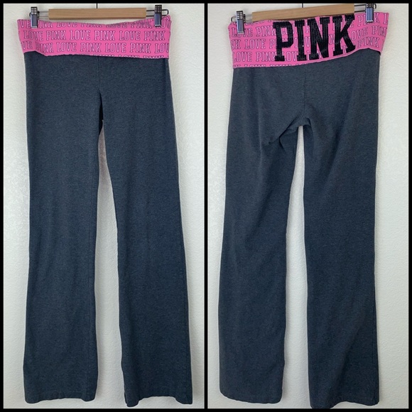 PINK Victoria's Secret Pants - VS PINK Foldover Rhinestone Bling Yoga Pants